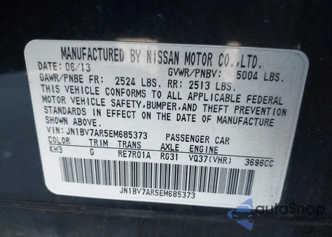 2014 Infiniti Q50 Sport из США, поврежденный, VIN JN1BV7AR5EM685373